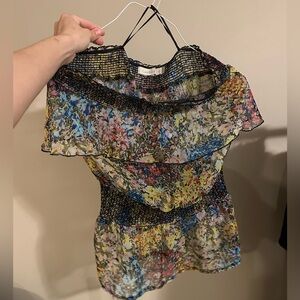 Costa Blanca Floral Smocked Cami - Blue, Pink, Yellow, Green